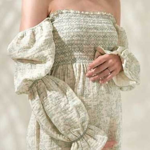 Nothing fits but Cotton Dress Green Floral Size S - Picture 1 of 8